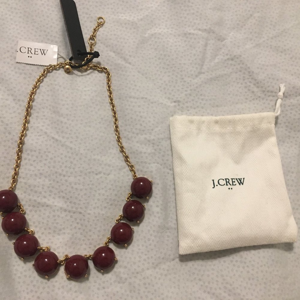 J Crew beaded necklace - Gold & Maroon - NWT
